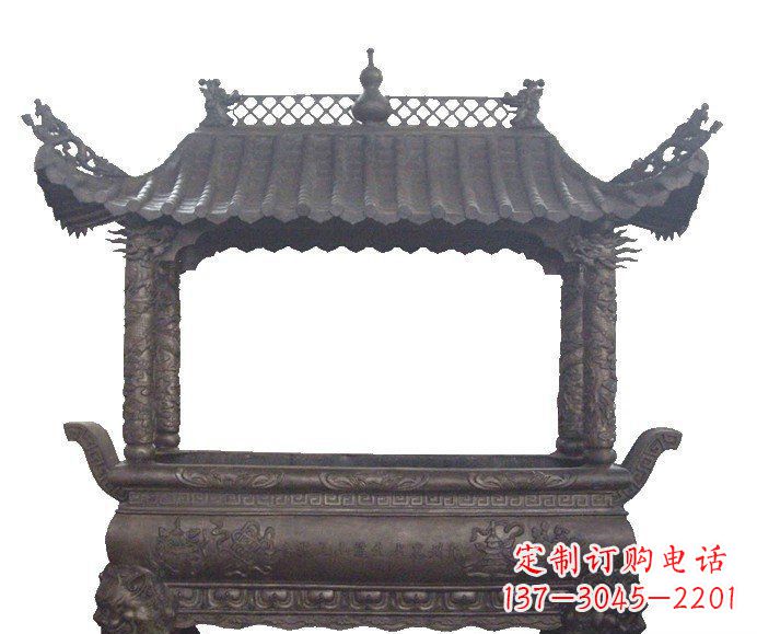 贵州古典庙宇香炉铜雕