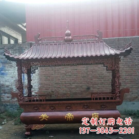贵州方形香炉铜雕塑,精美香炉雕塑