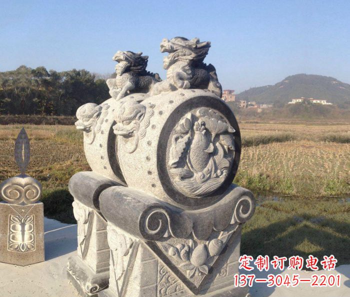 贵州仿古抱鼓石门墩雕塑