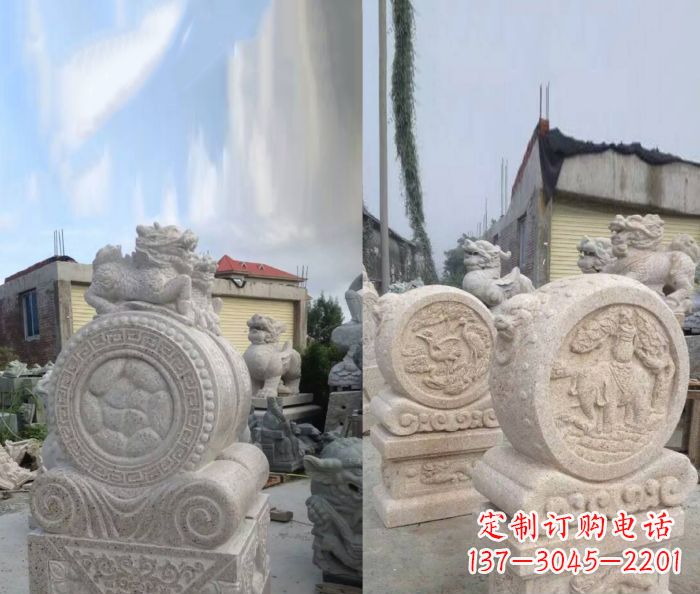 贵州仿古抱鼓石门墩雕塑