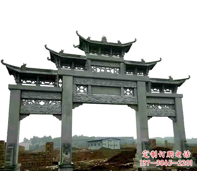 贵州中领雕塑精美牌坊石雕,高品质时尚艺术
