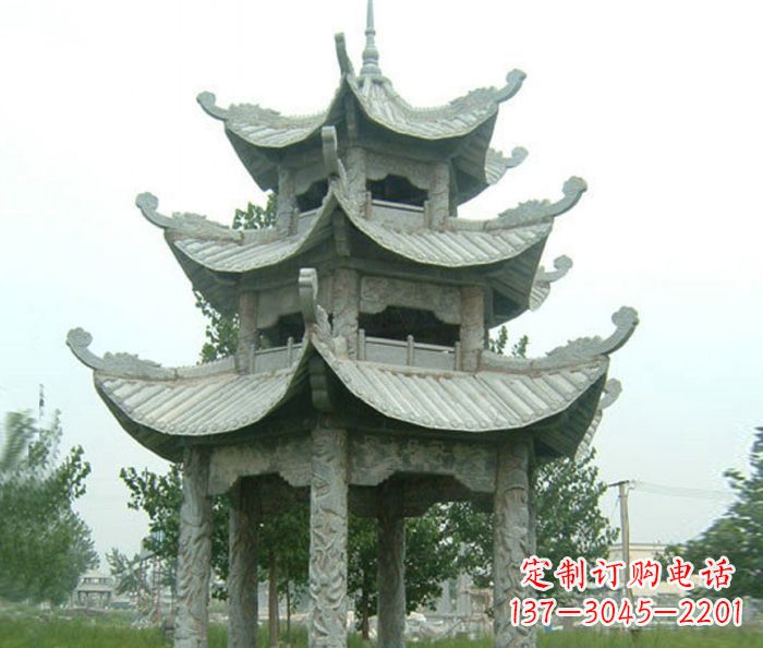 贵州仿古多层石雕凉亭