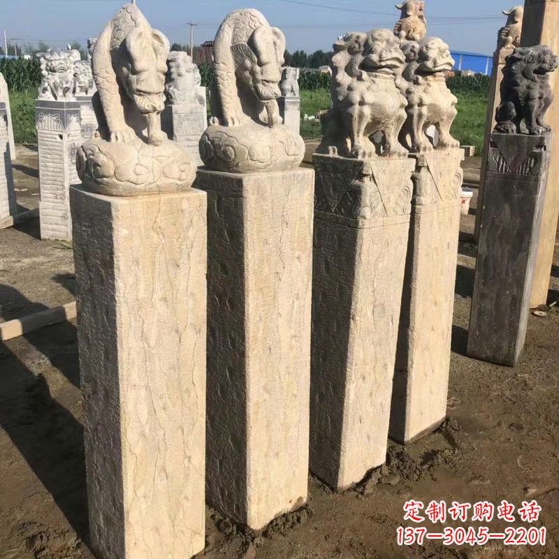 贵州仿古麒麟貔貅栓马柱