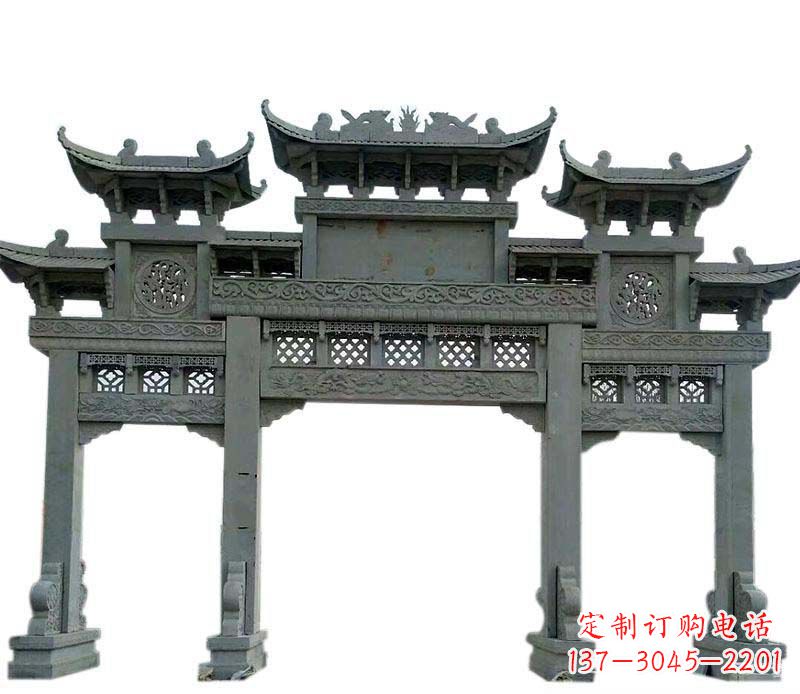 贵州精美的仿古大理石牌坊雕塑