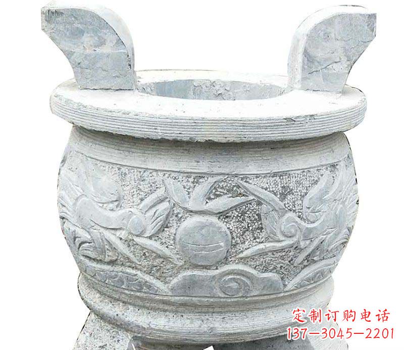 贵州精美仿古三足香炉石雕