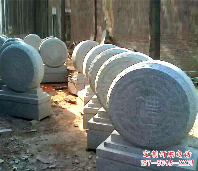 贵州仿古石门墩招财抱鼓石雕
