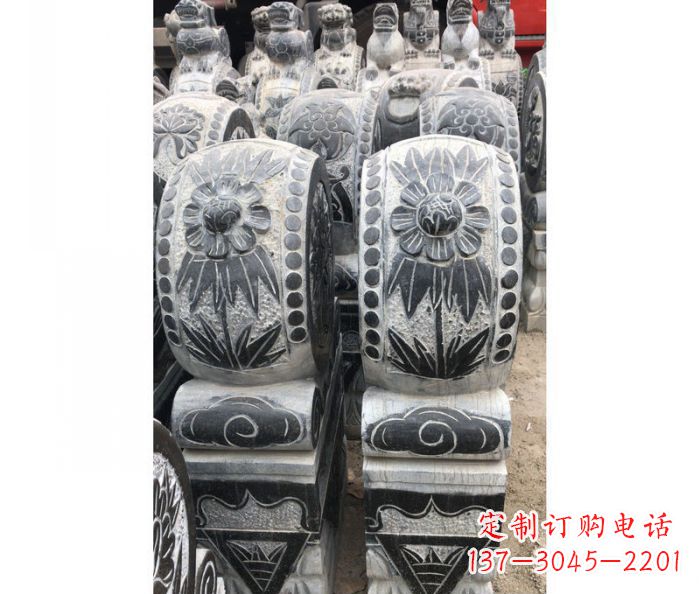 贵州仿古石门墩镇宅抱鼓石雕塑