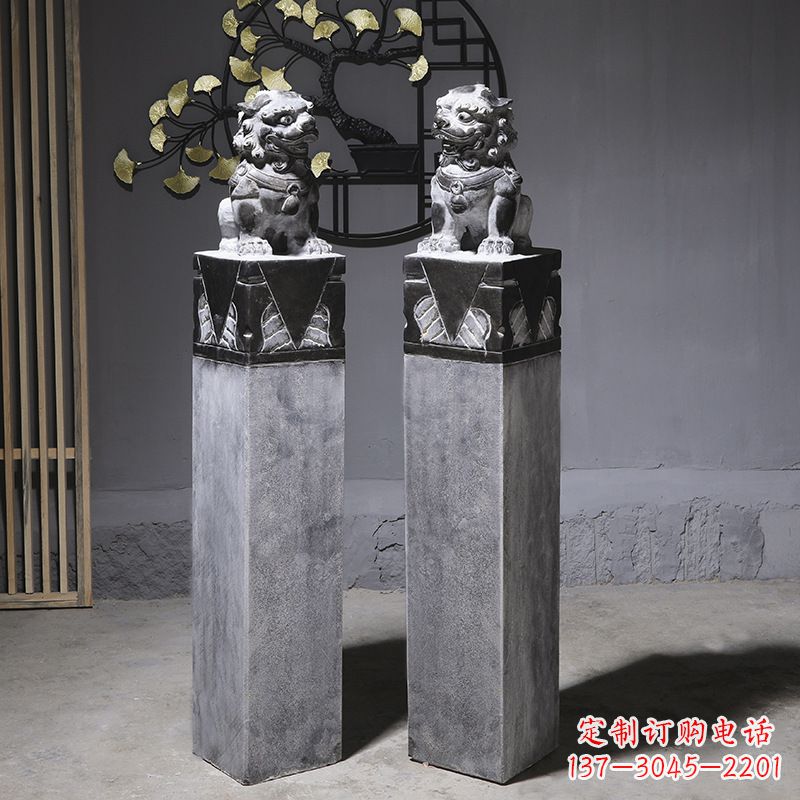 贵州仿古石狮子雕塑