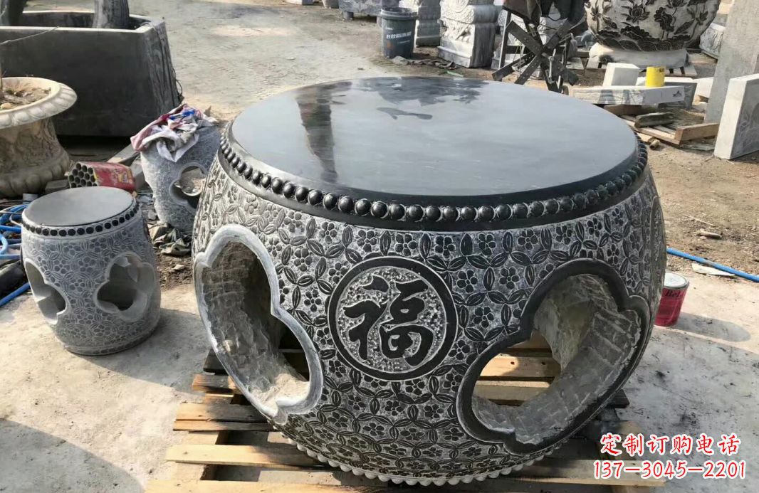 贵州仿古石桌凳 (2)