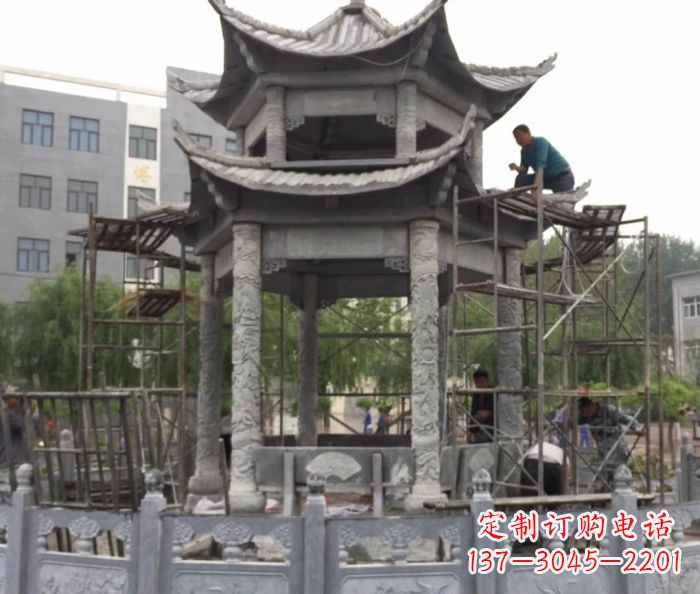 贵州仿古双层石雕凉亭
