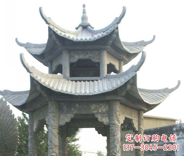 贵州仿古双层石雕凉亭 (2)