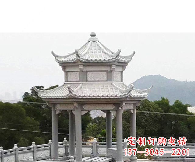 贵州仿古双层石雕凉亭