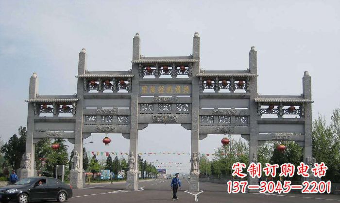 贵州精美仿古石雕牌坊雕塑