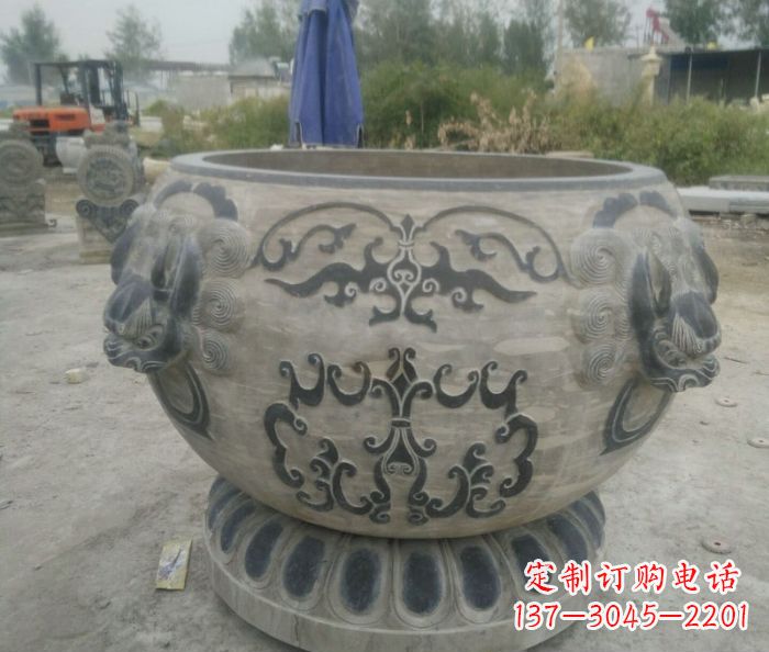 贵州仿古圆形水缸石雕