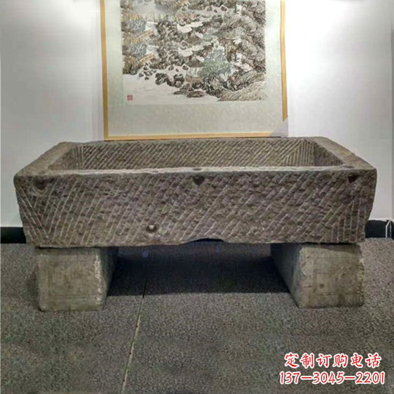 贵州仿古做旧石槽雕塑