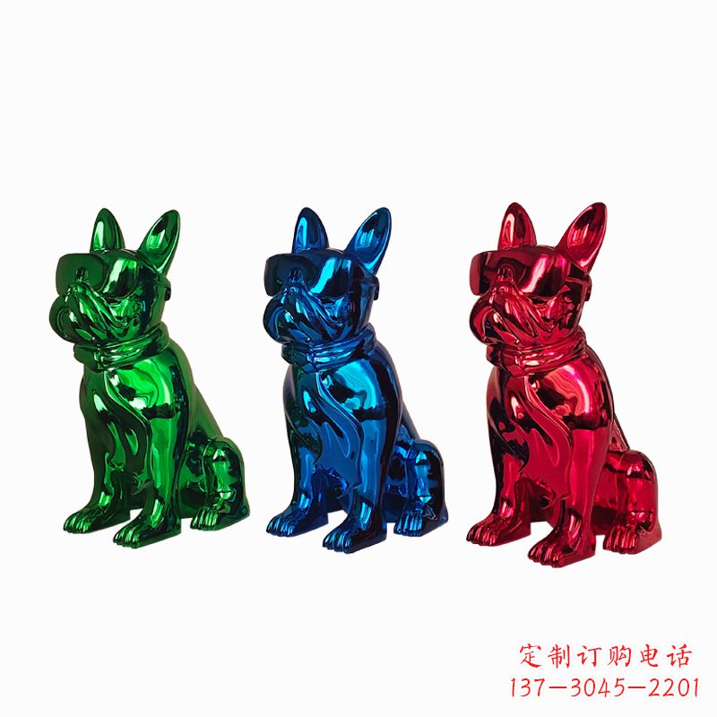 贵州仿琉璃斗牛犬生肖狗雕塑