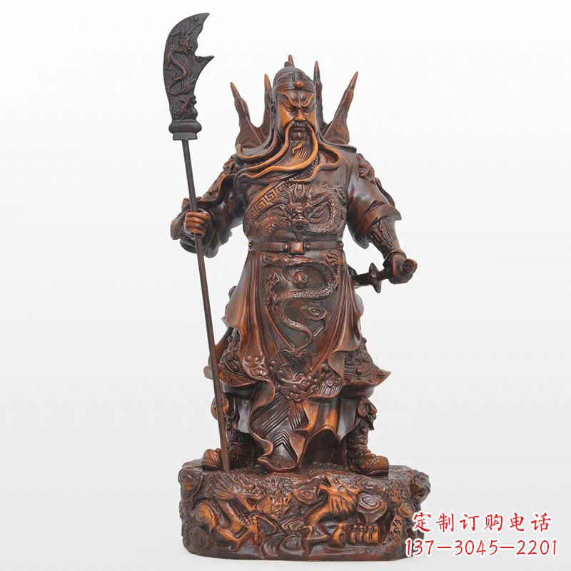 贵州精美关公铜雕像,古朴高雅
