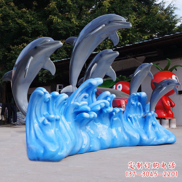 贵州仿真海豚玻璃钢雕塑