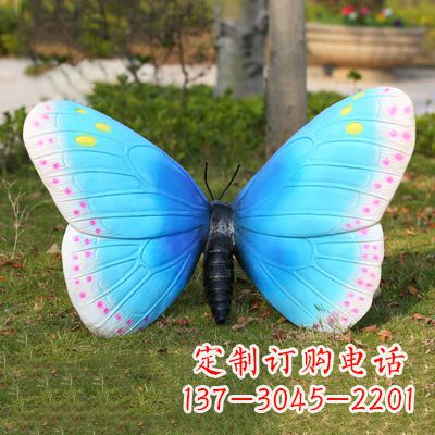 贵州蓝白色款蝴蝶雕塑·35x65x42”