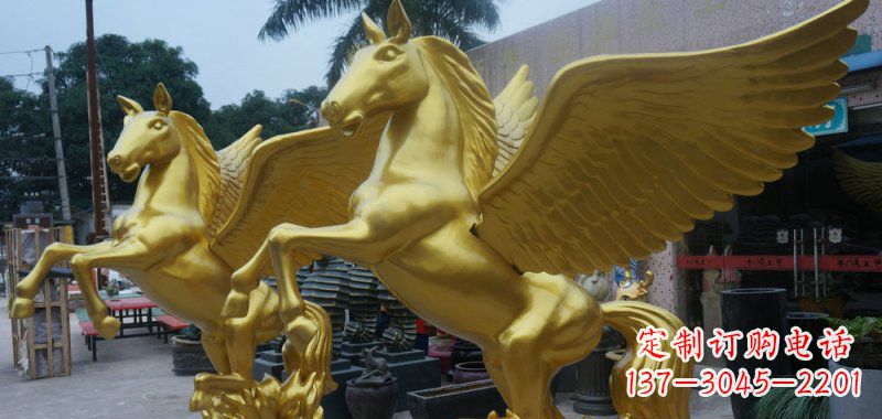 贵州飞马玻璃钢仿铜动物雕塑