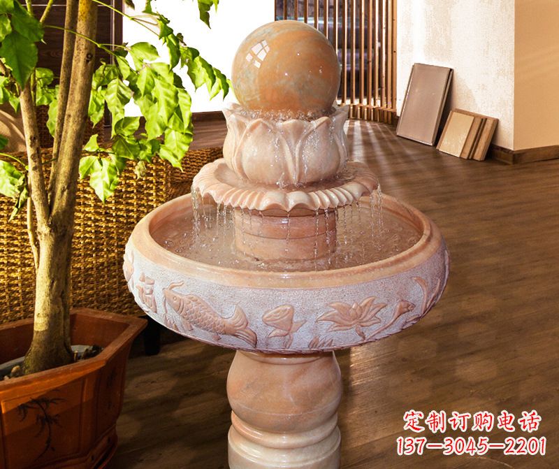 贵州浑然天成的风水球石雕