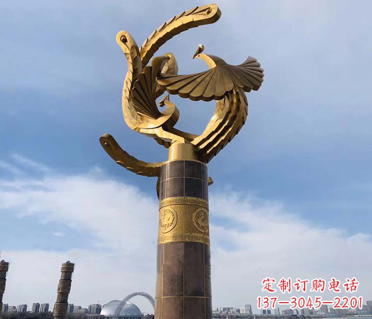 贵州凤凰华表铜雕