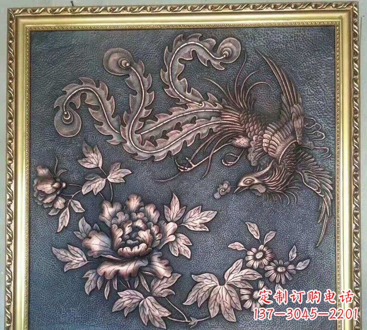 贵州凤凰牡丹铜浮雕