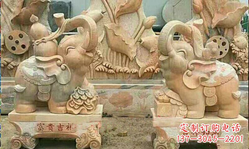 贵州祥和典雅 富贵吉祥大象石雕