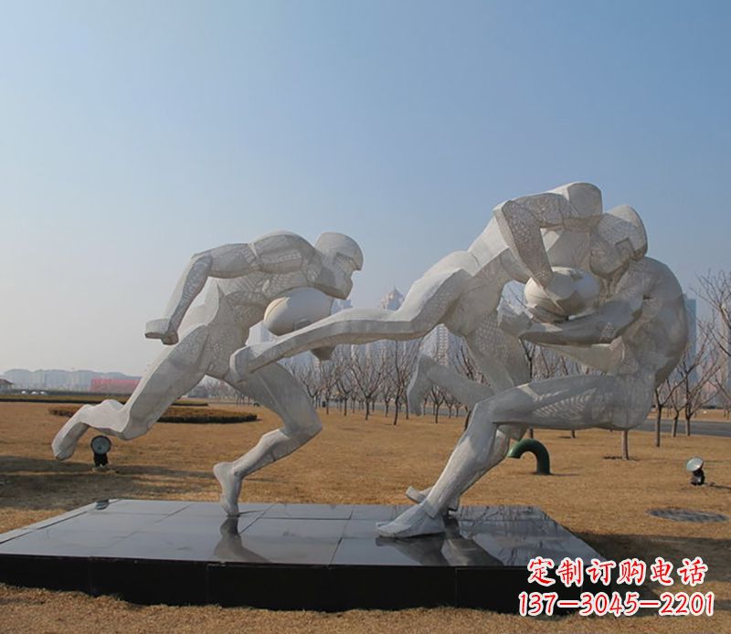 贵州不锈钢橄榄球体育雕塑