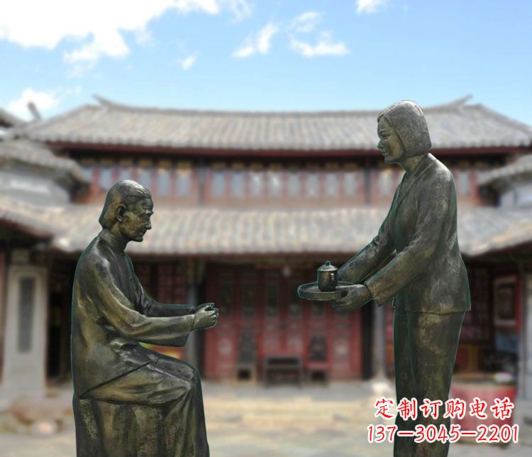 贵州女儿情怀铜雕