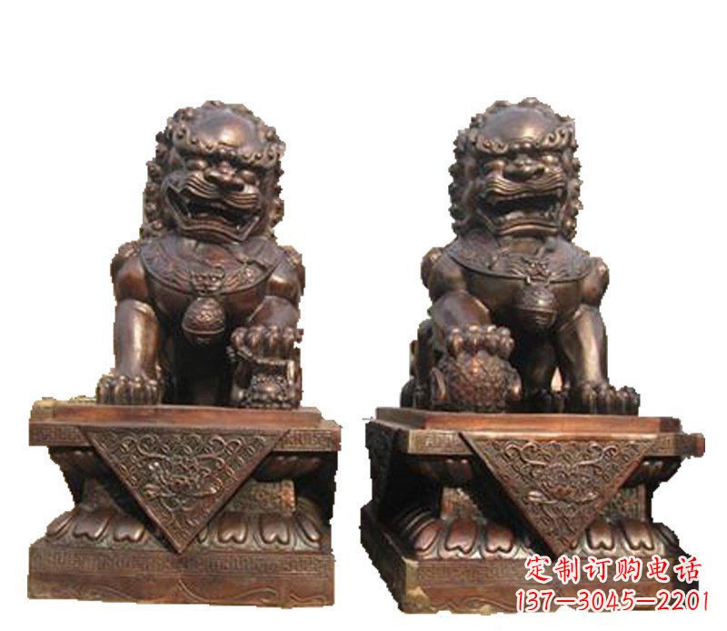 贵州公司汇丰狮子铜雕塑摆件 (2)