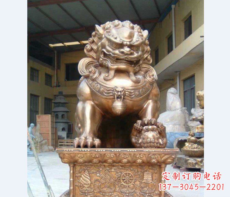 贵州精致装饰型汇丰狮子铜雕塑