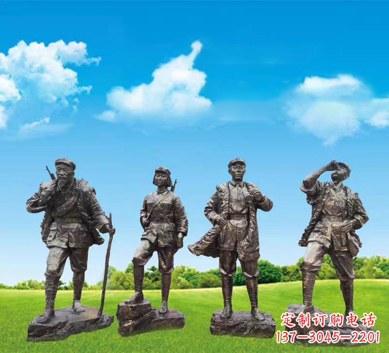 贵州青铜雕刻-八路军战士雕塑