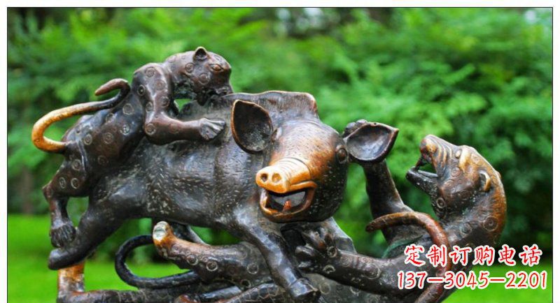 贵州艺术精美的豹子铜雕