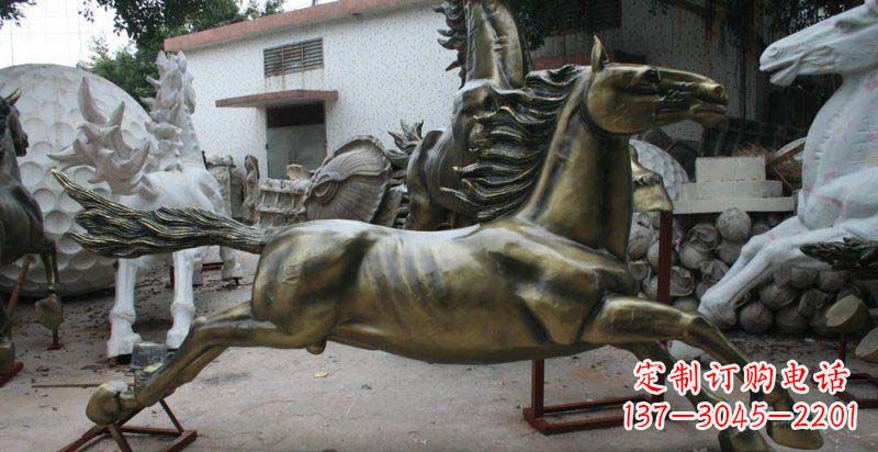 贵州公园奔跑的马动物铜雕