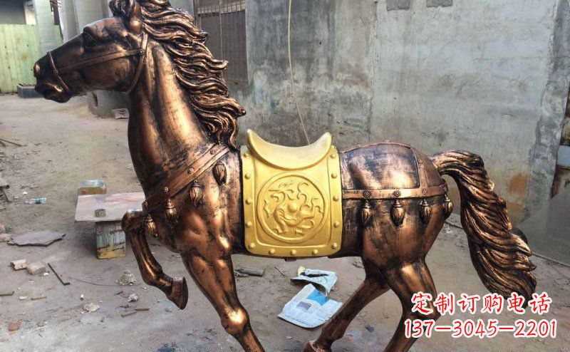 贵州公园奔跑的马动物铜雕 (4)