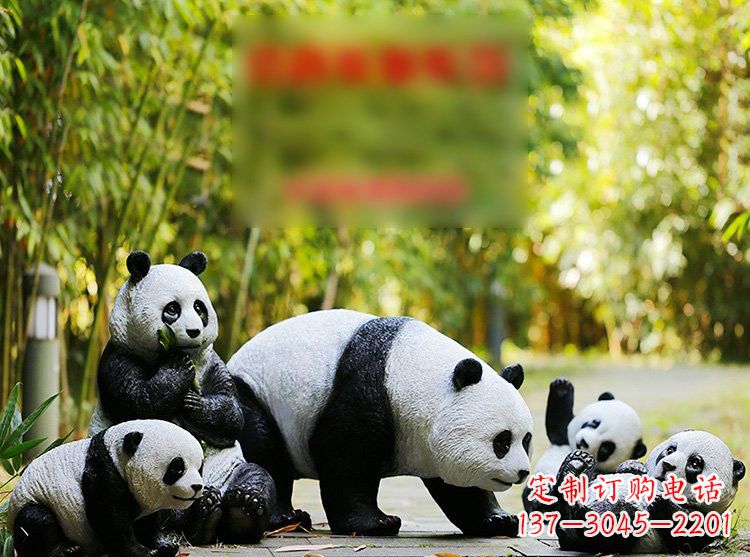贵州玻璃钢仿真熊猫雕塑