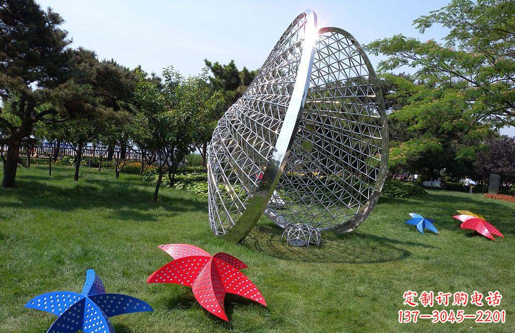 贵州精美不锈钢贝壳海星景观雕塑