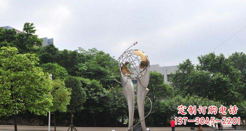 贵州中领雕塑精致大气的不锈钢地球雕塑