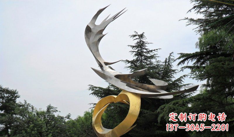 贵州精美雕刻石膏抽象凤凰雕塑