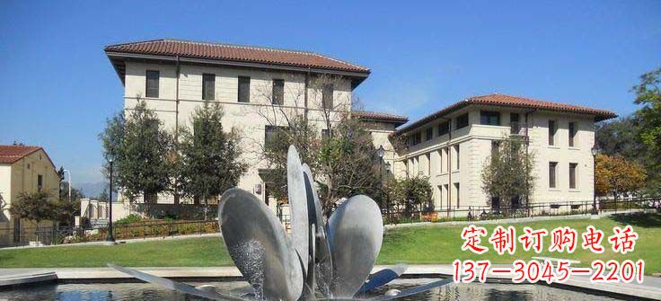 贵州抽象花朵不锈钢喷泉雕塑