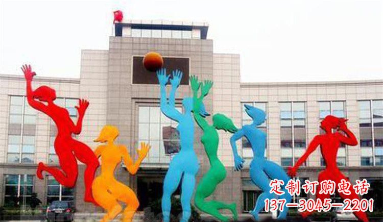贵州激情运动的写照不锈钢女孩打篮球雕塑