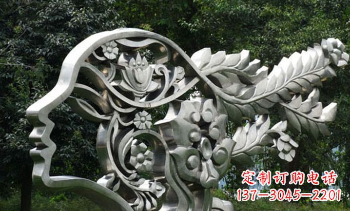 贵州美丽如梦不锈钢美女雕塑