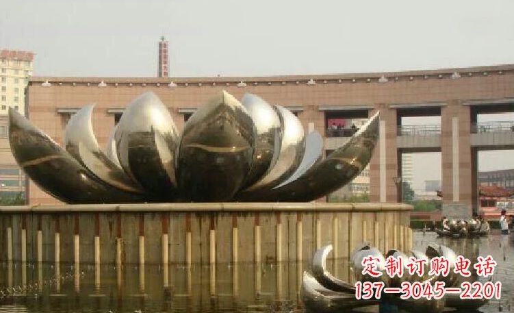 贵州廊中领雕塑优质的不锈钢荷花雕塑