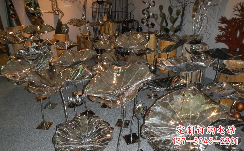 贵州抛光不锈钢荷叶雕塑