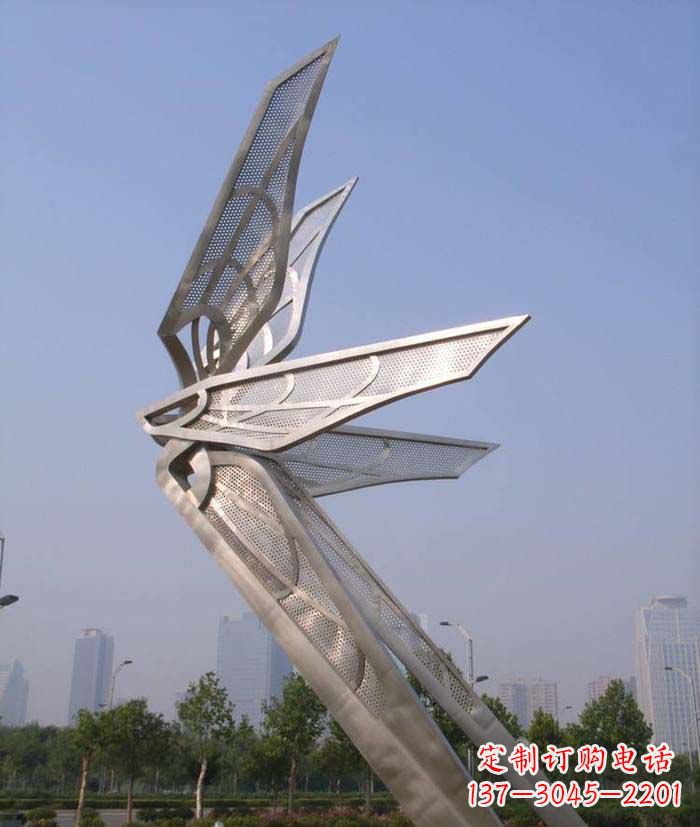 贵州大型不锈钢蝴蝶翅膀雕塑