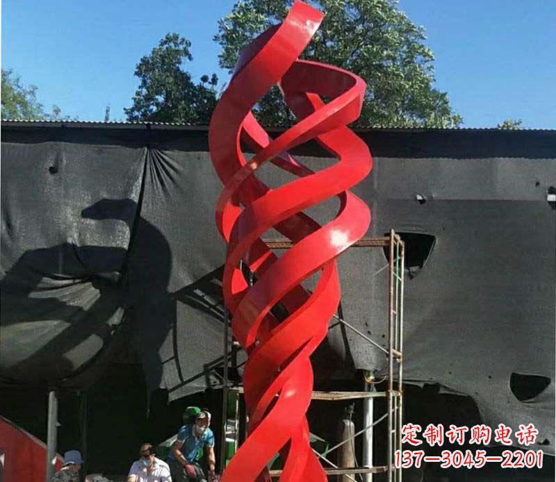 贵州高端不锈钢螺旋飘带景观雕塑