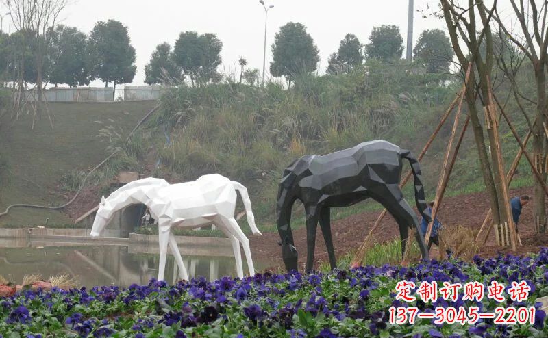 贵州盛世之美,精美不锈钢动物雕塑