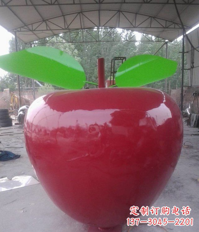 贵州黑凤凰不锈钢苹果景观雕塑
