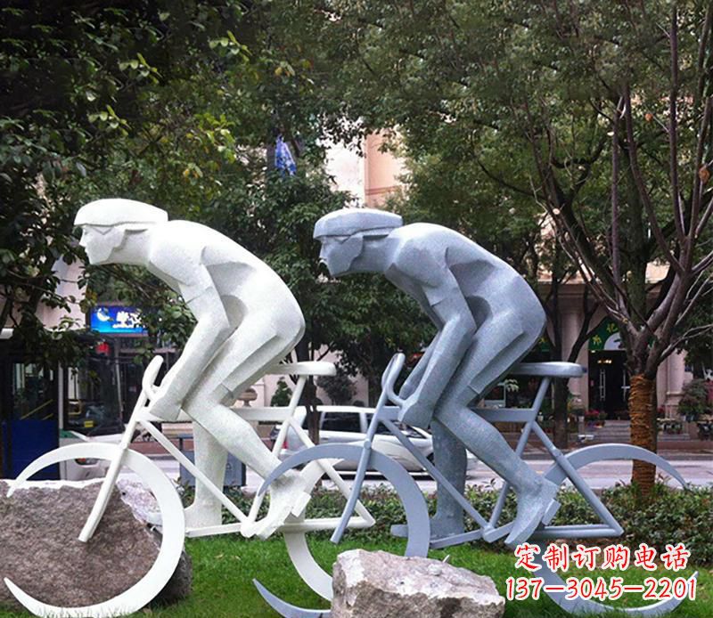 贵州装饰型不锈钢骑自行车雕塑